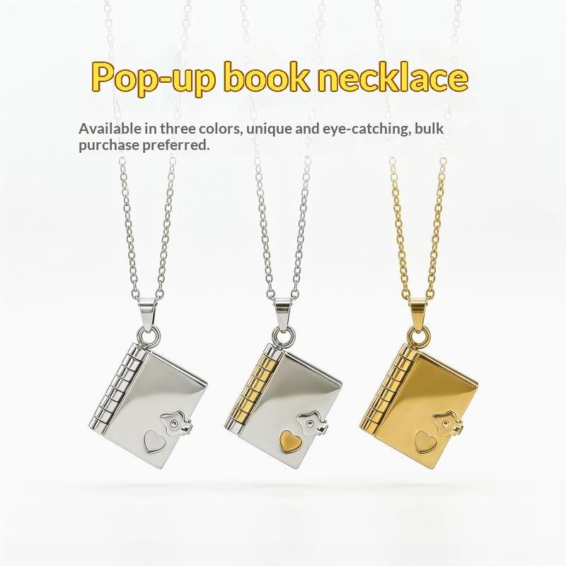 Custom Photo Book - Kalung Amplop dengan Teks Kustom, Liontin