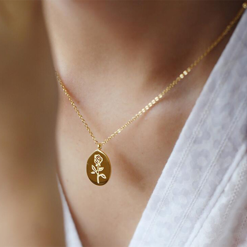 Birth Flower Necklace - Kalung Baja Tahan Karat Liontin Choker