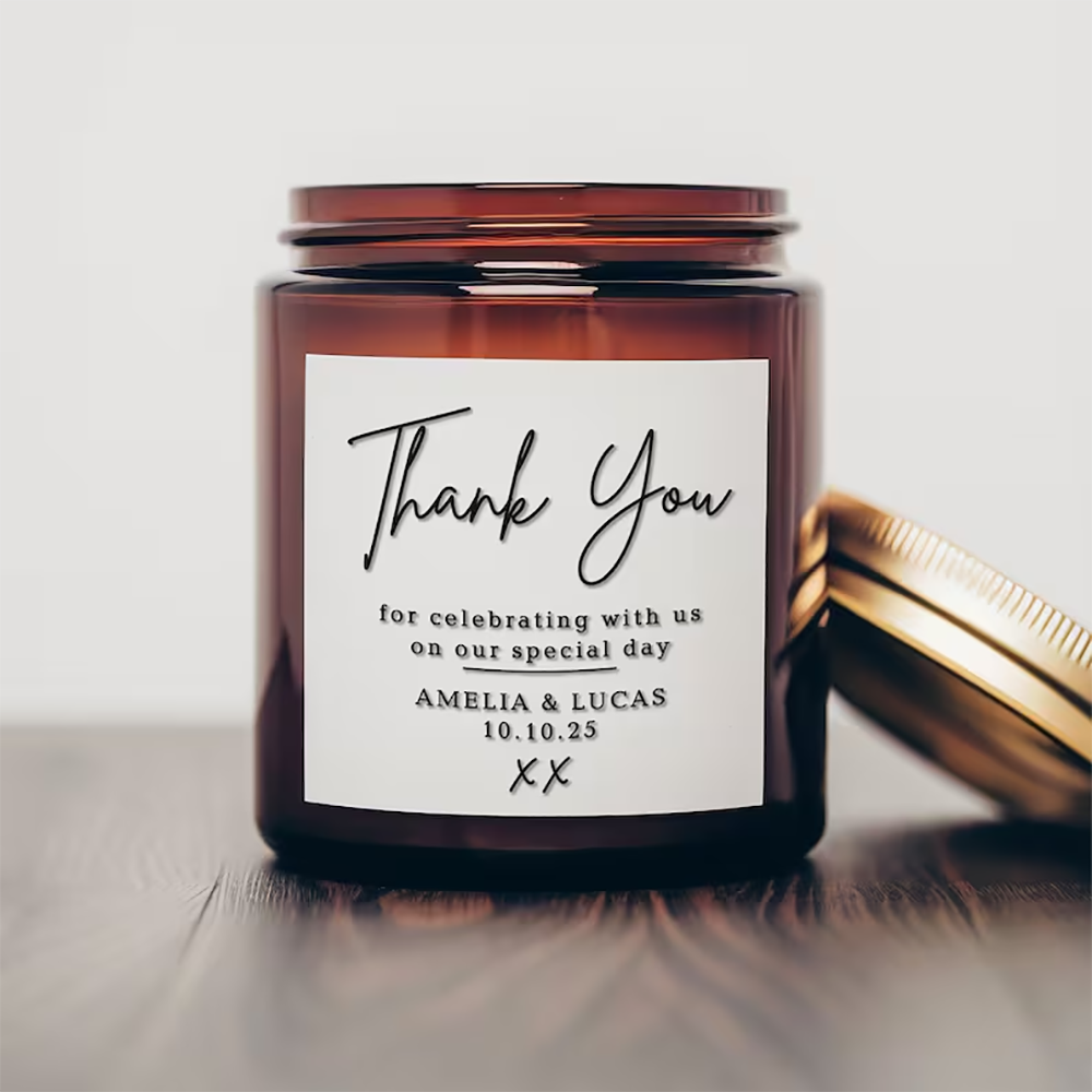Stiker persegi yang dipersonal - Personalised Candle Label ulasan dan harga