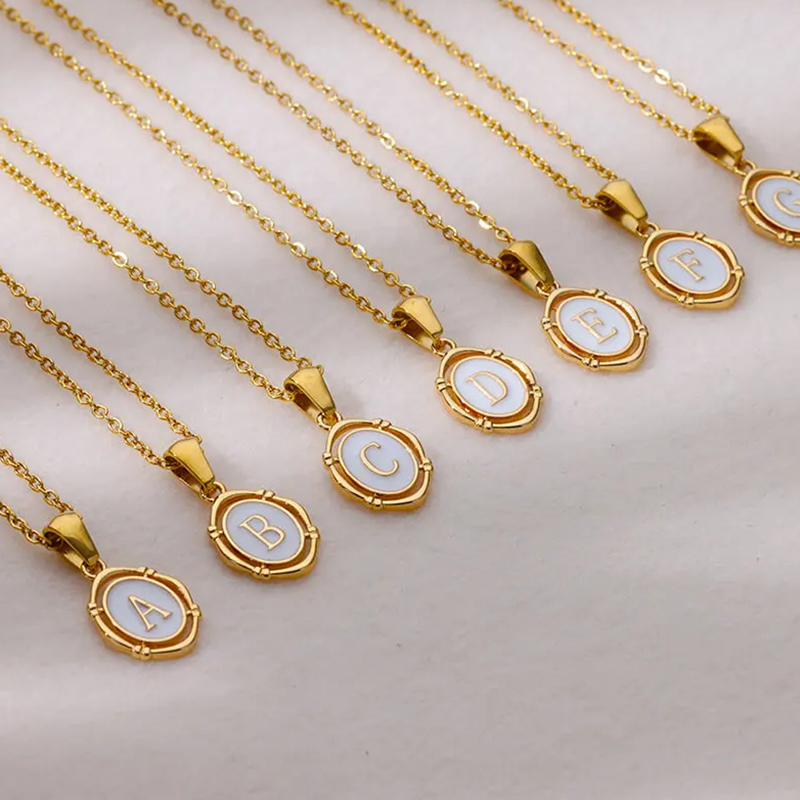 Kalung inisial huruf A-Z Ename - Birth Flower Necklace ulasan dan harga