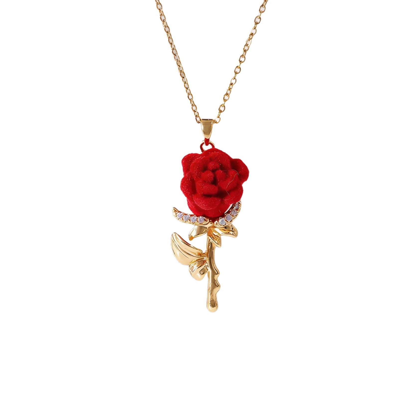 Kalung Mawar Wanita dengan Pes - Birth Flower Necklace ulasan dan harga