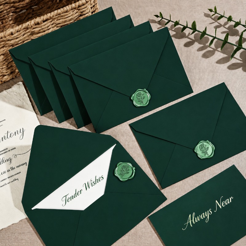 Amplop Hijau Bertekstur Tebal, - Wax Seal Letter Kit ulasan dan harga