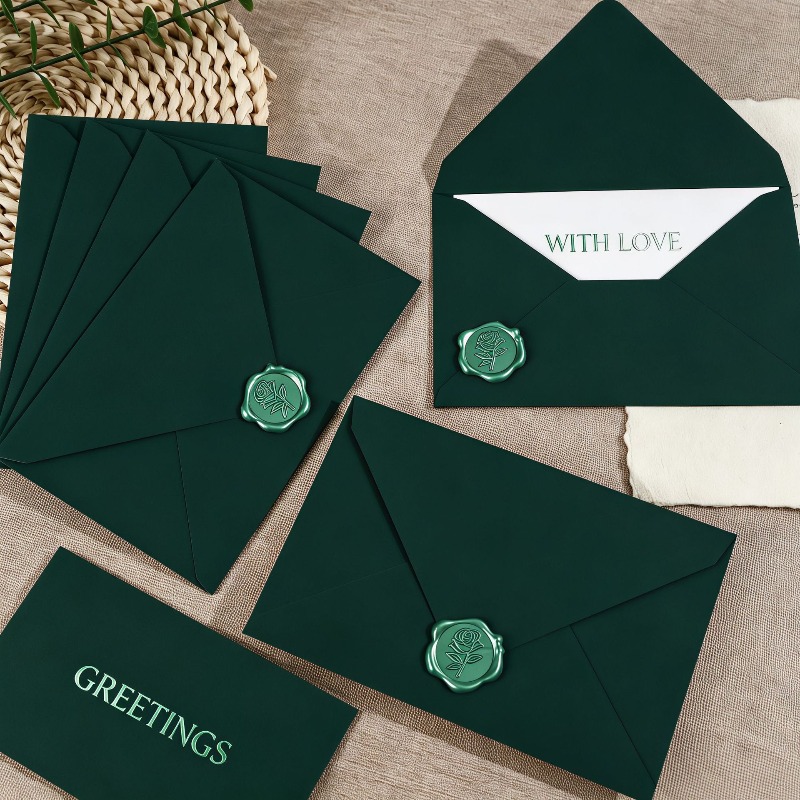 Amplop Hijau Bertekstur Tebal, - Wax Seal Letter Kit ulasan dan harga