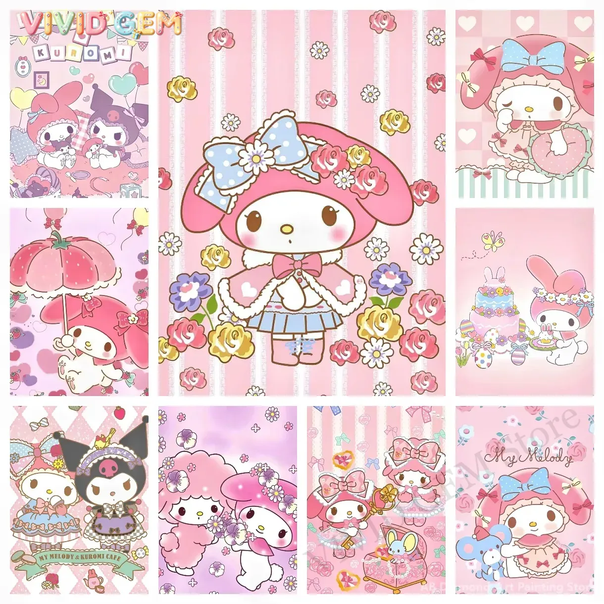 Lukisan Berlian My Melody Sanr - Photo Mosaic Print ulasan dan harga